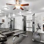 Apartments in Winter Park for Rent - The Taylor - Fitness Center with Ceiling Fan, Free Weights, and Treadmill